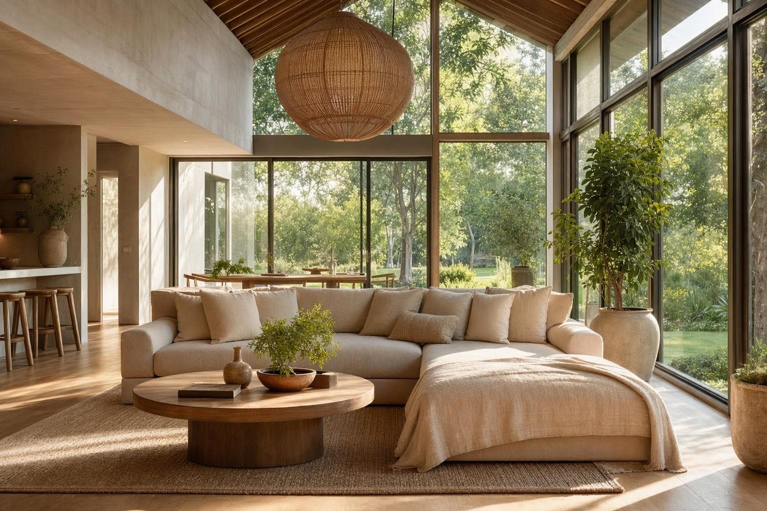 Photoreal AI-rendered modern living room