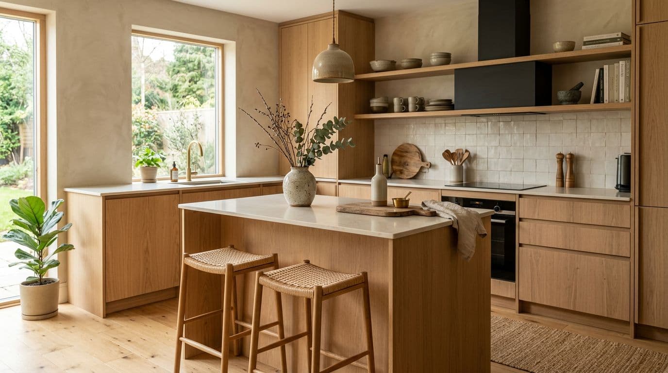 AI Japandi Kitchen design by StableRender